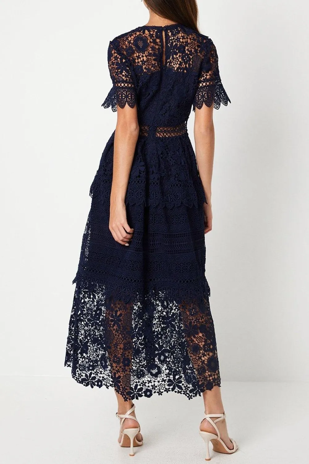 Lace Mix Midi Dress