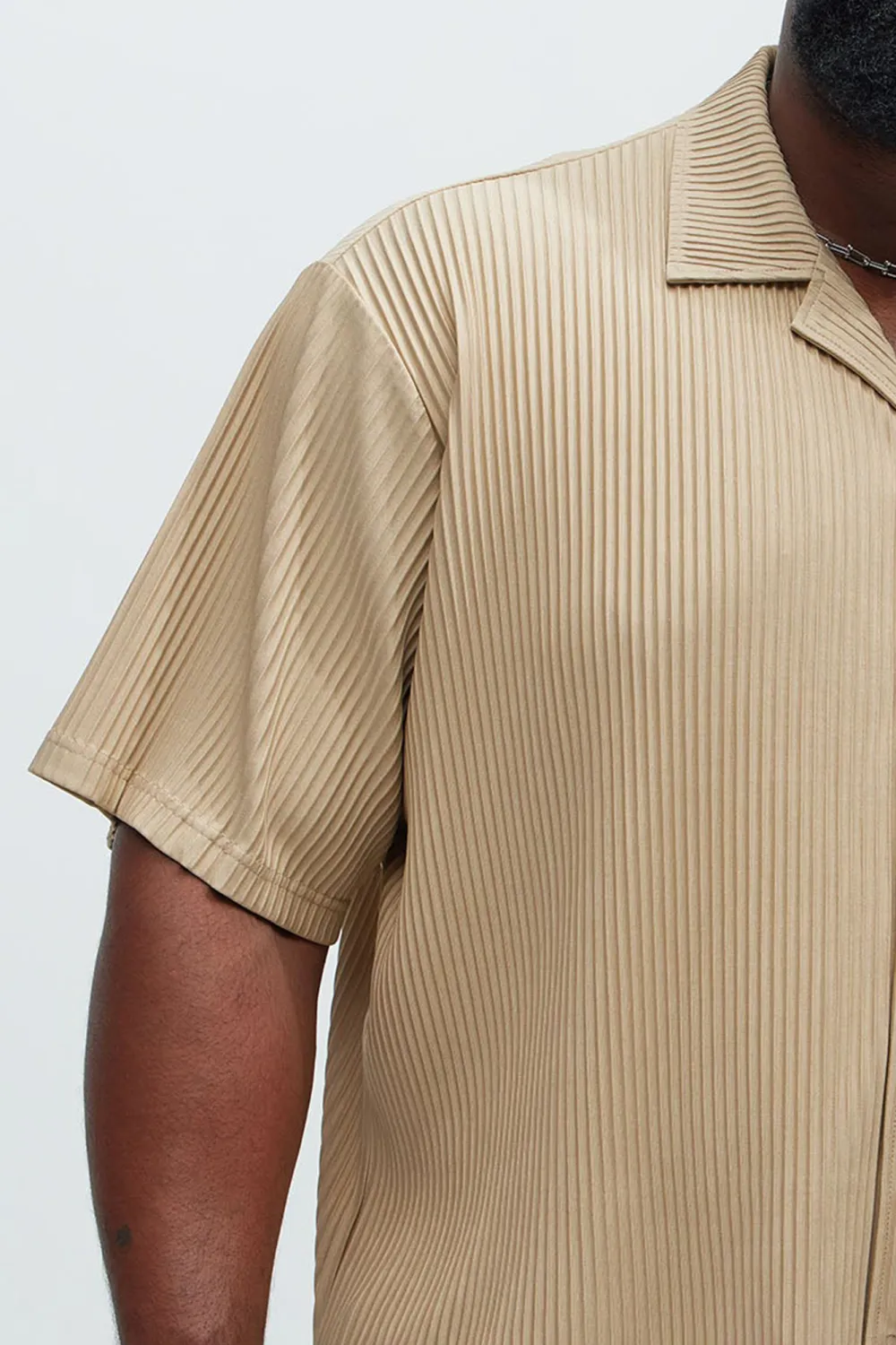 Regular Potential Pleated Shirt - Tan