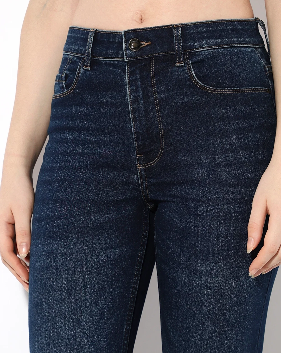 Dark Blue High Rise Flared Jeans