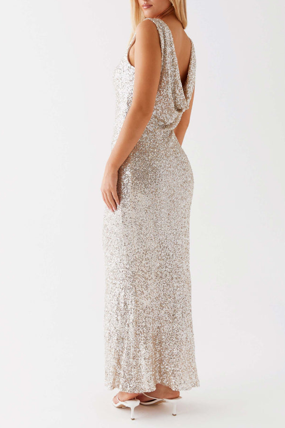 Starry Night Sequin Maxi Dress - Ivory