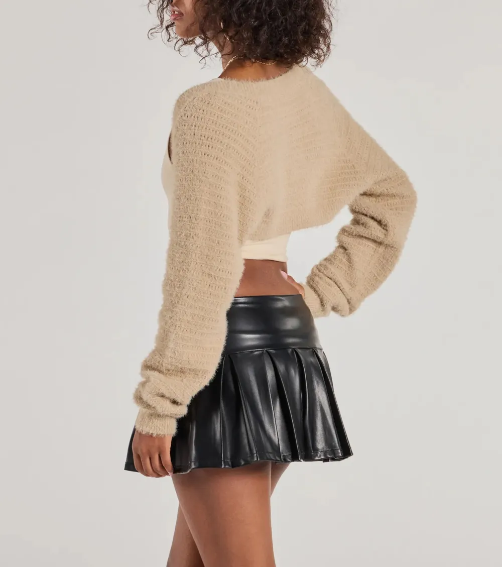 Cuddly Cozy Eyelash Knit Sweater Bolero