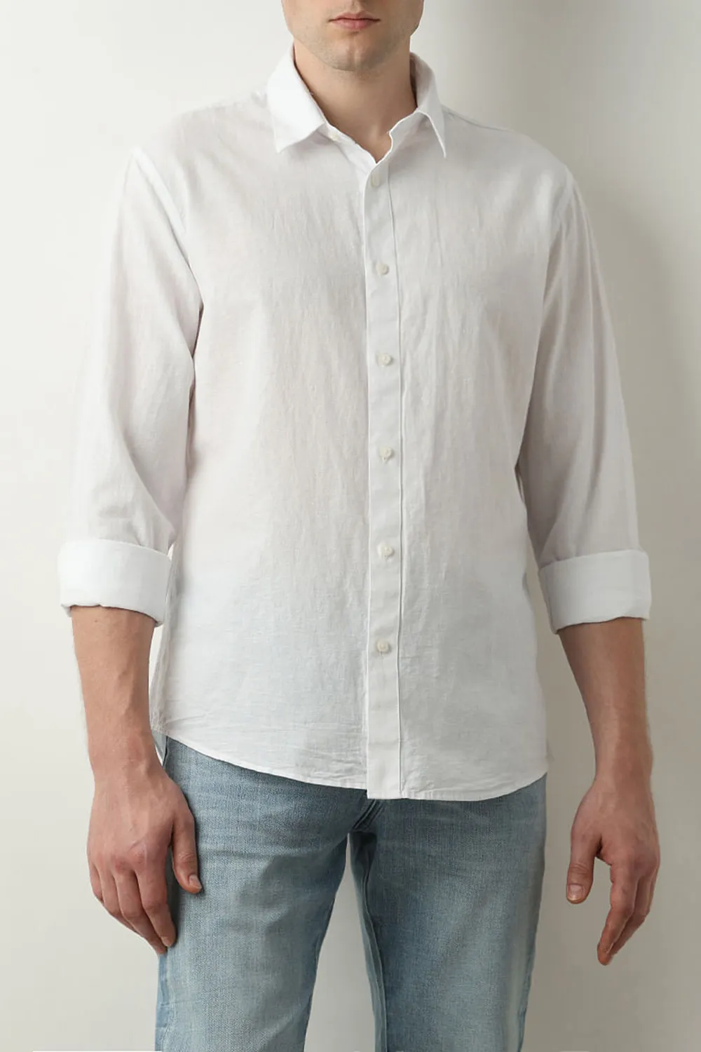 Brown Linen Full Sleeves Shirt