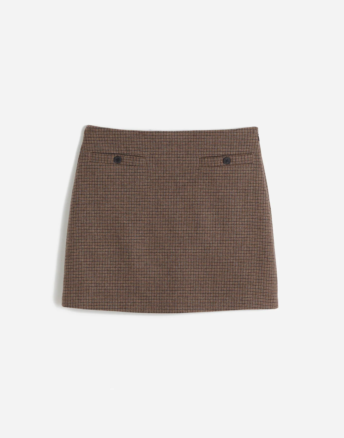 Wool-Blend Mini Skirt in Check