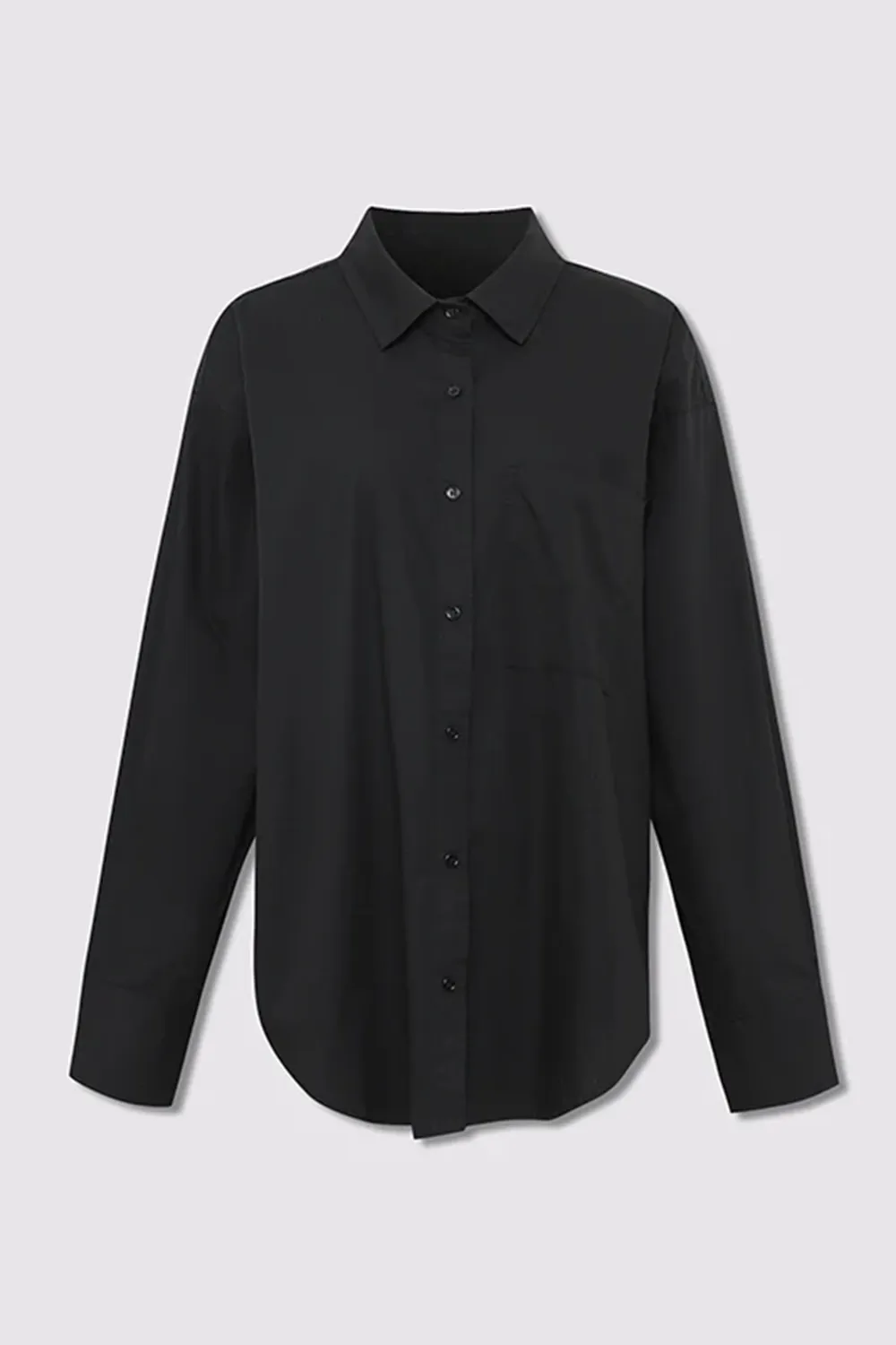 California Black Poplin Oversized Shirt