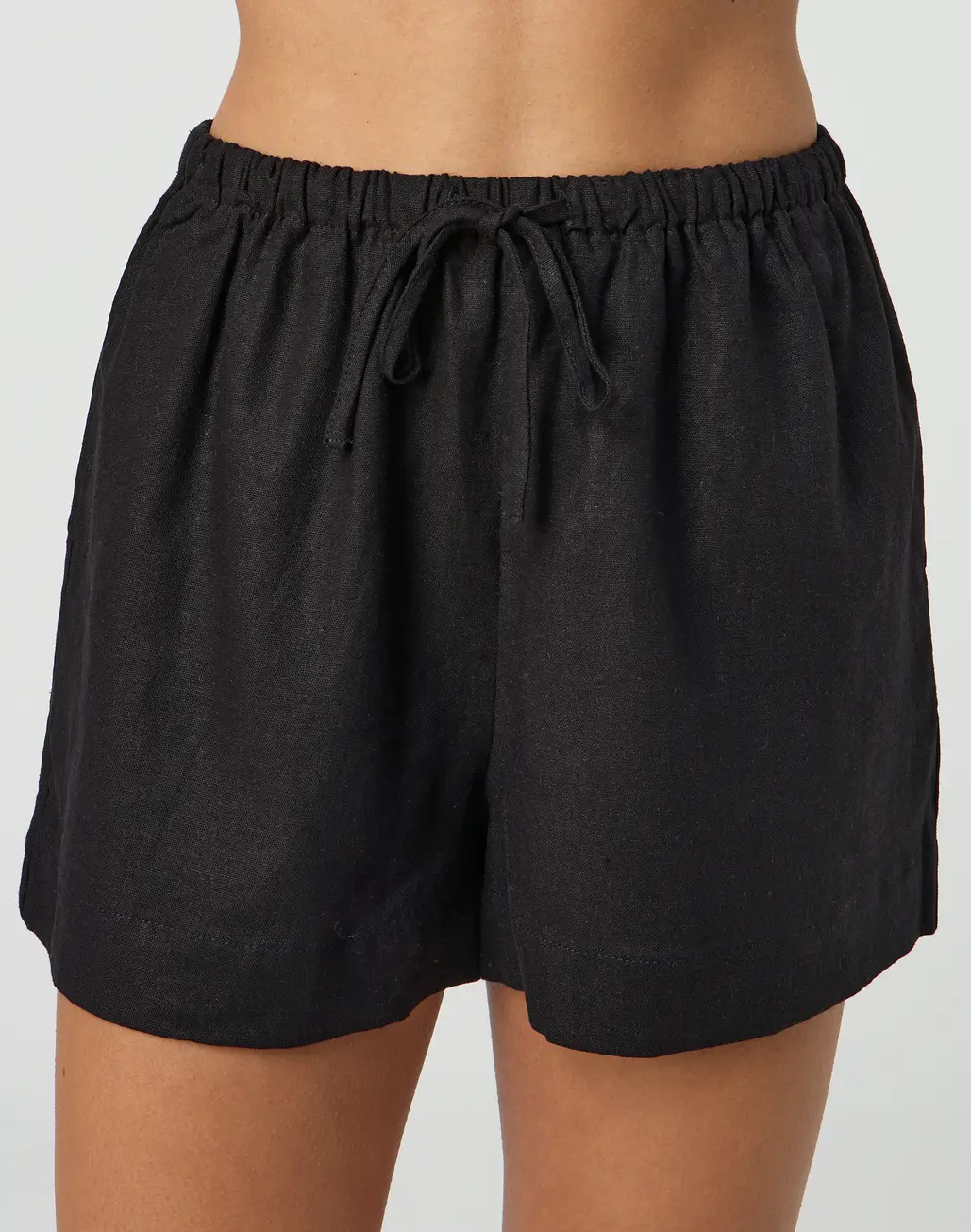 Linen Blend Tie Waist Short