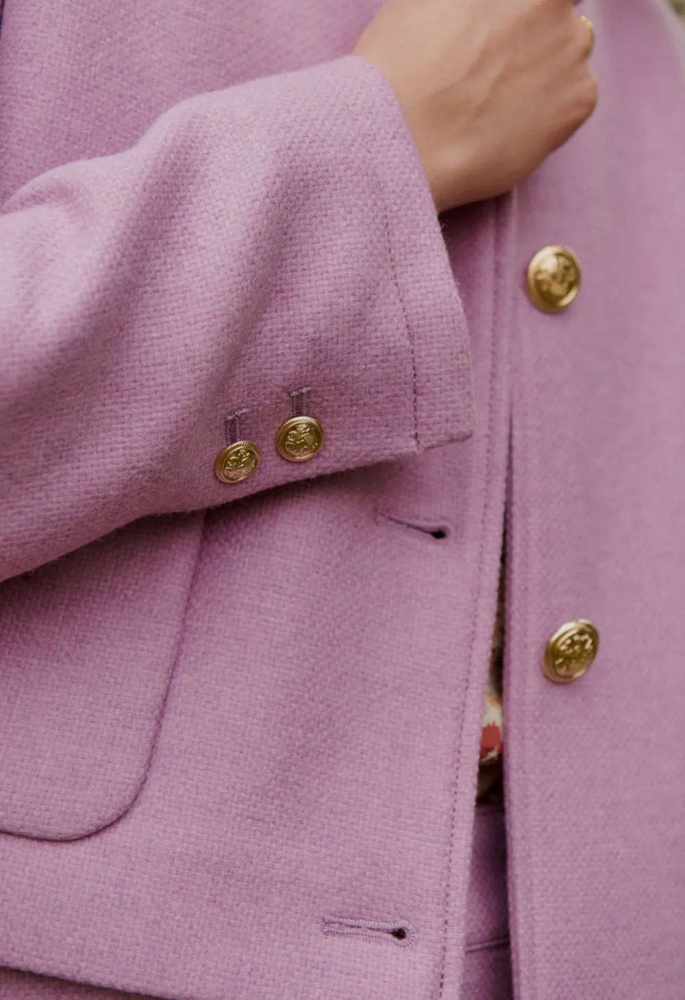 Pink Textured Short Jacket