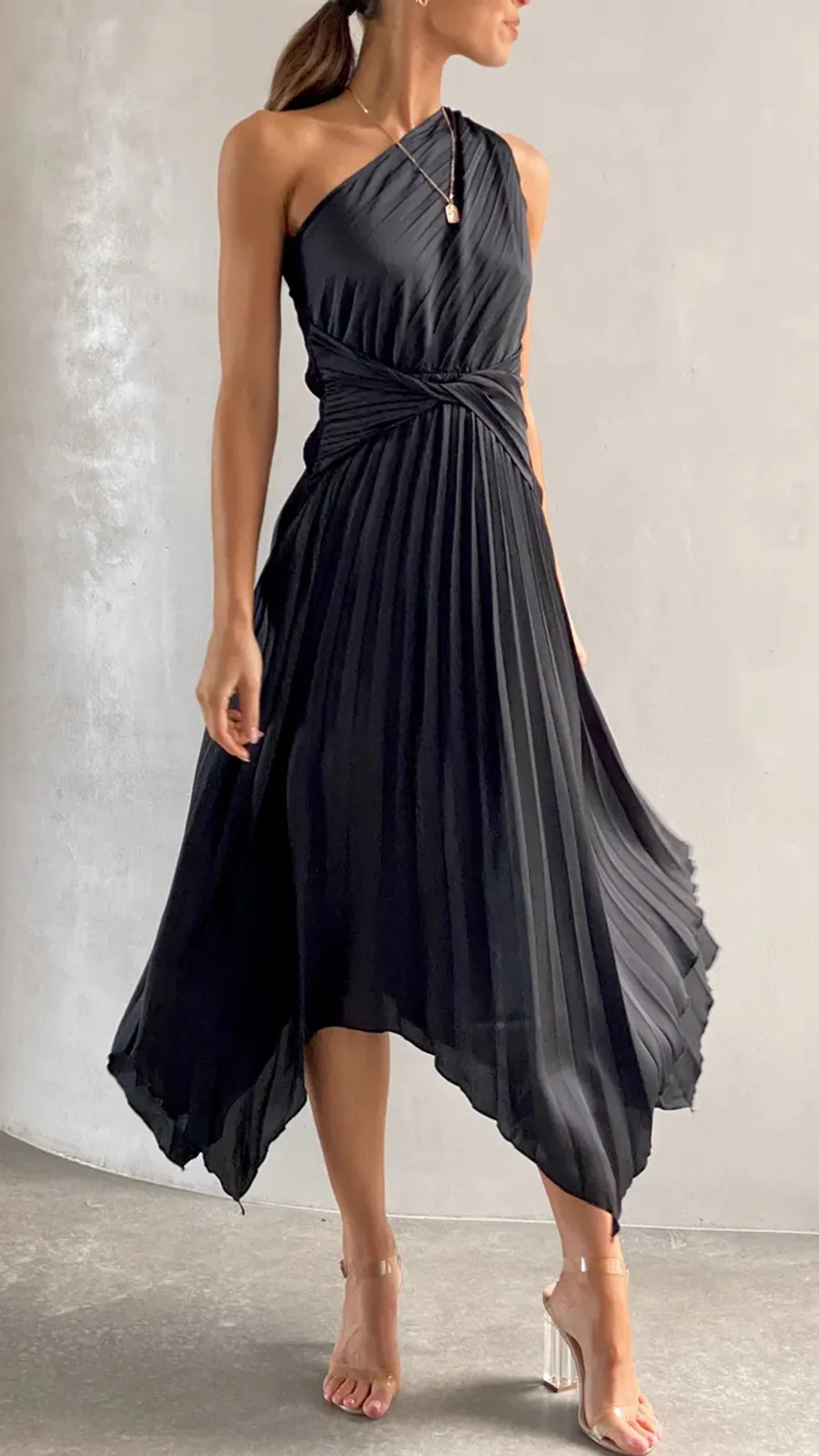 Cali One Shoulder Midi Dress