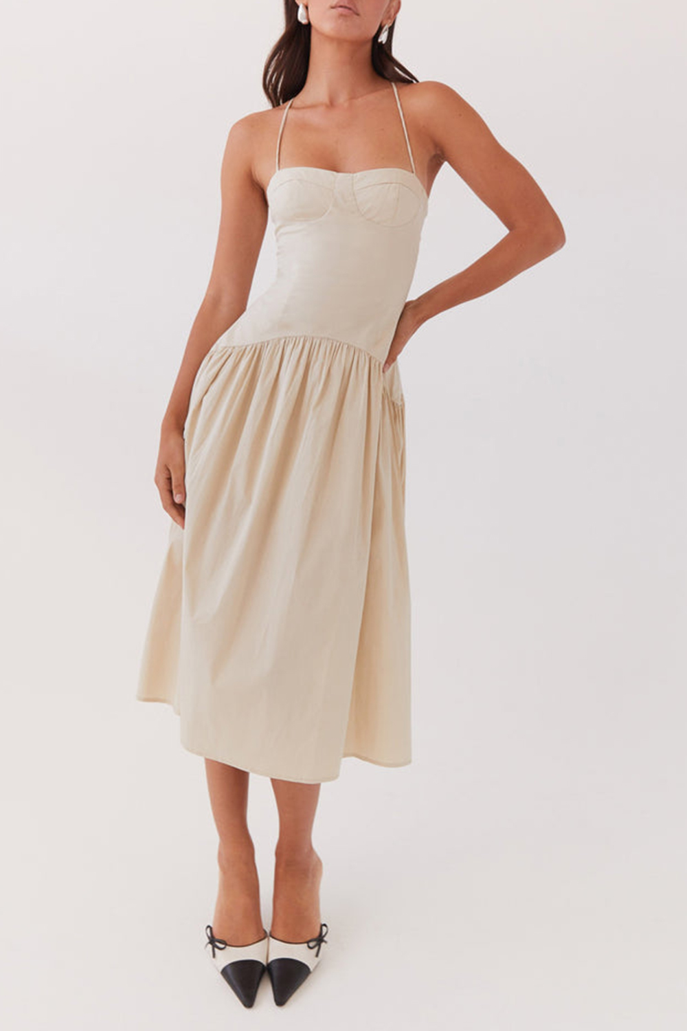 Yvette Corset Midi Dress - Desert Sage