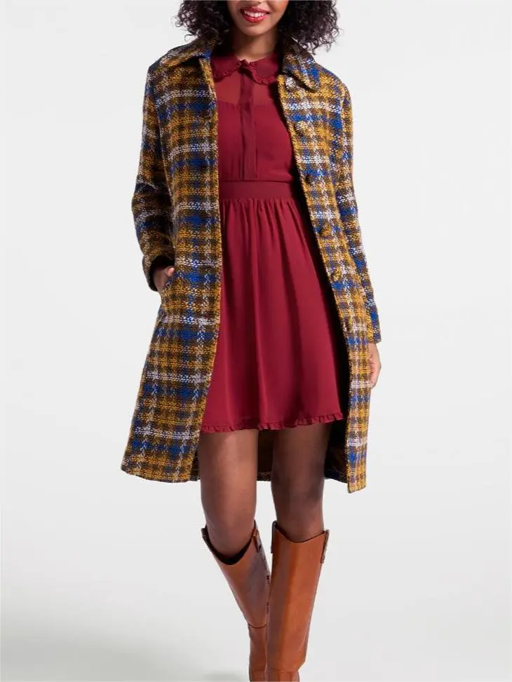 Flannel Plaid Jacket With Pockets