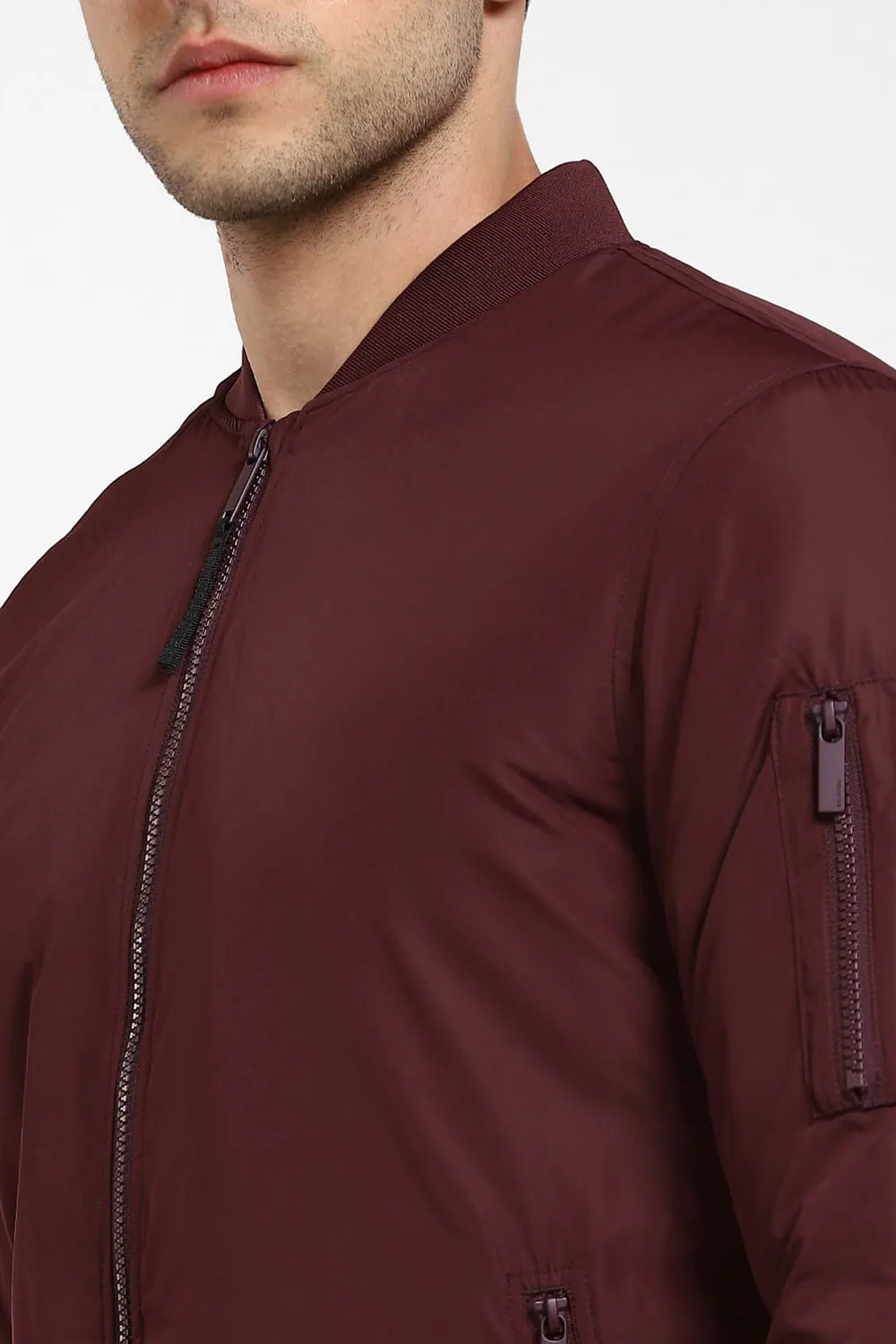 Burgundy Bomber Jacket