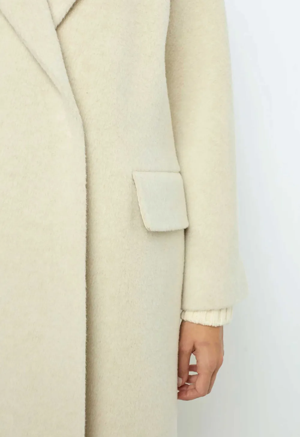 Ecru Wool Coat Jacket