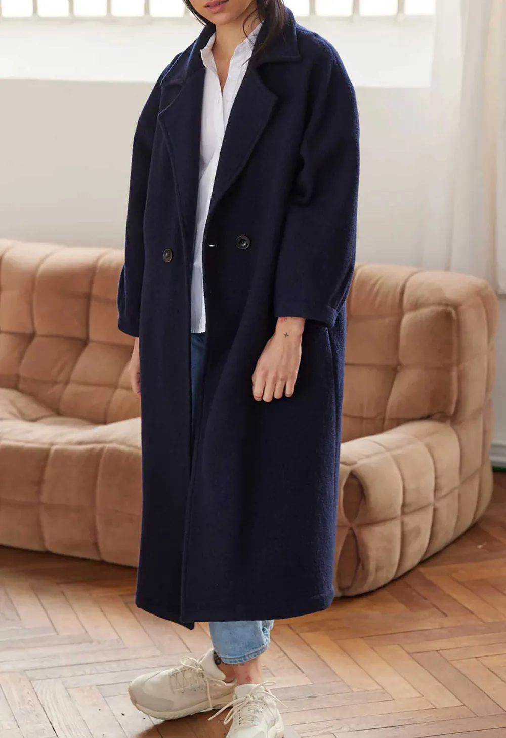 Navy Wool Coat Jacket