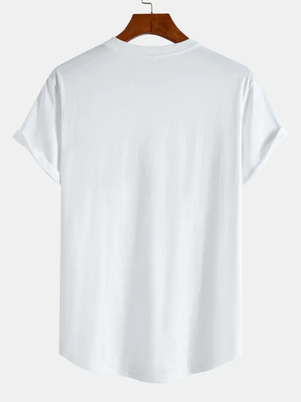 Basic Cotton Arc Hem T-Shirt