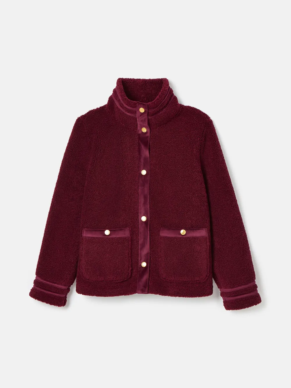 Velvet Trims Fleur Red Fleece Jacket