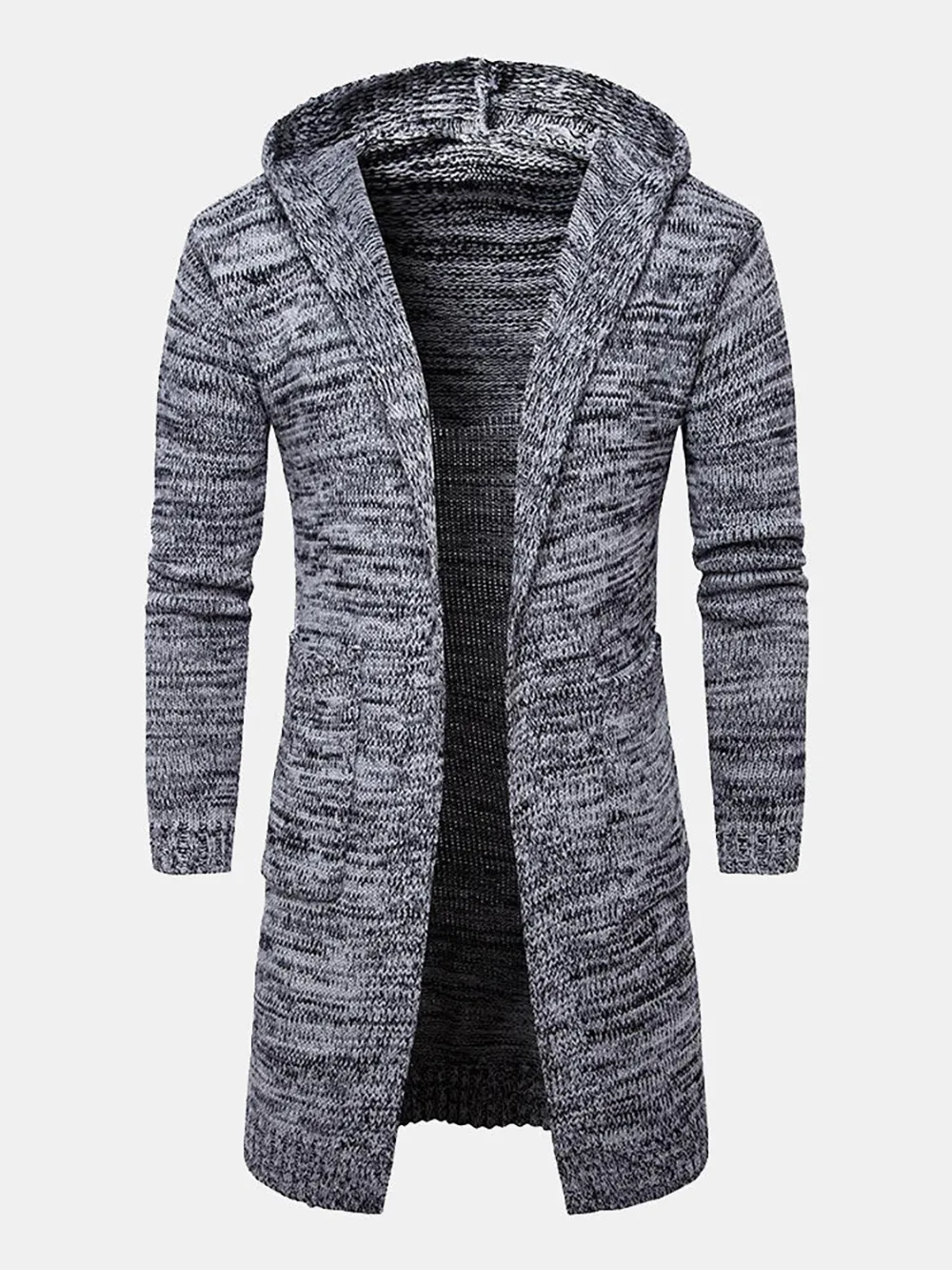 Long Line Hooded Knitted Cardigan