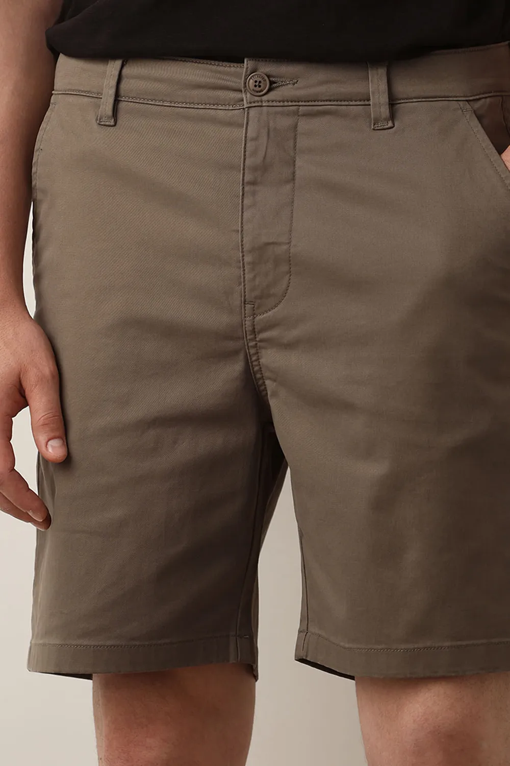 Olive Mid Rise Chino Shorts