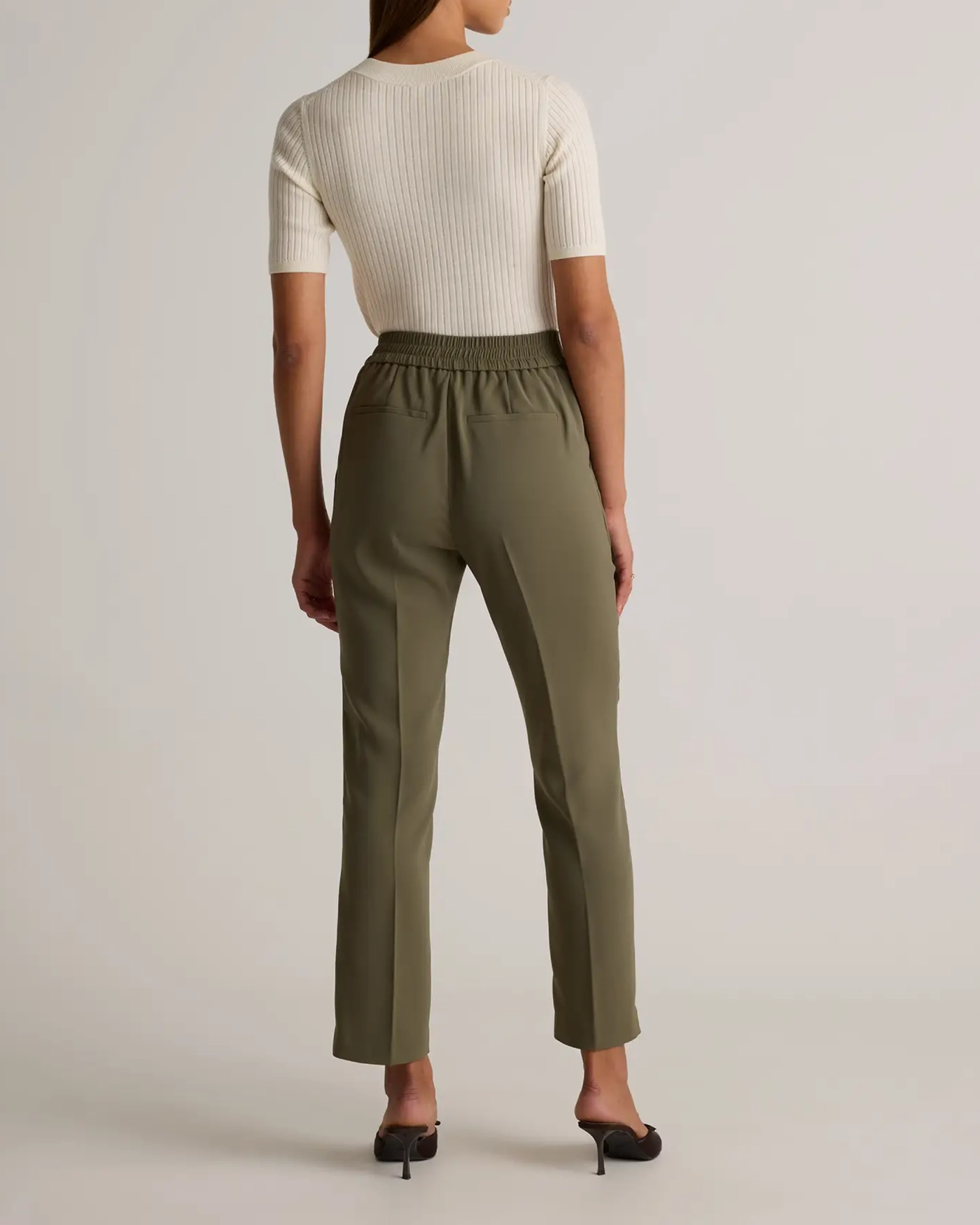 Stretch Crepe Ankle Pants