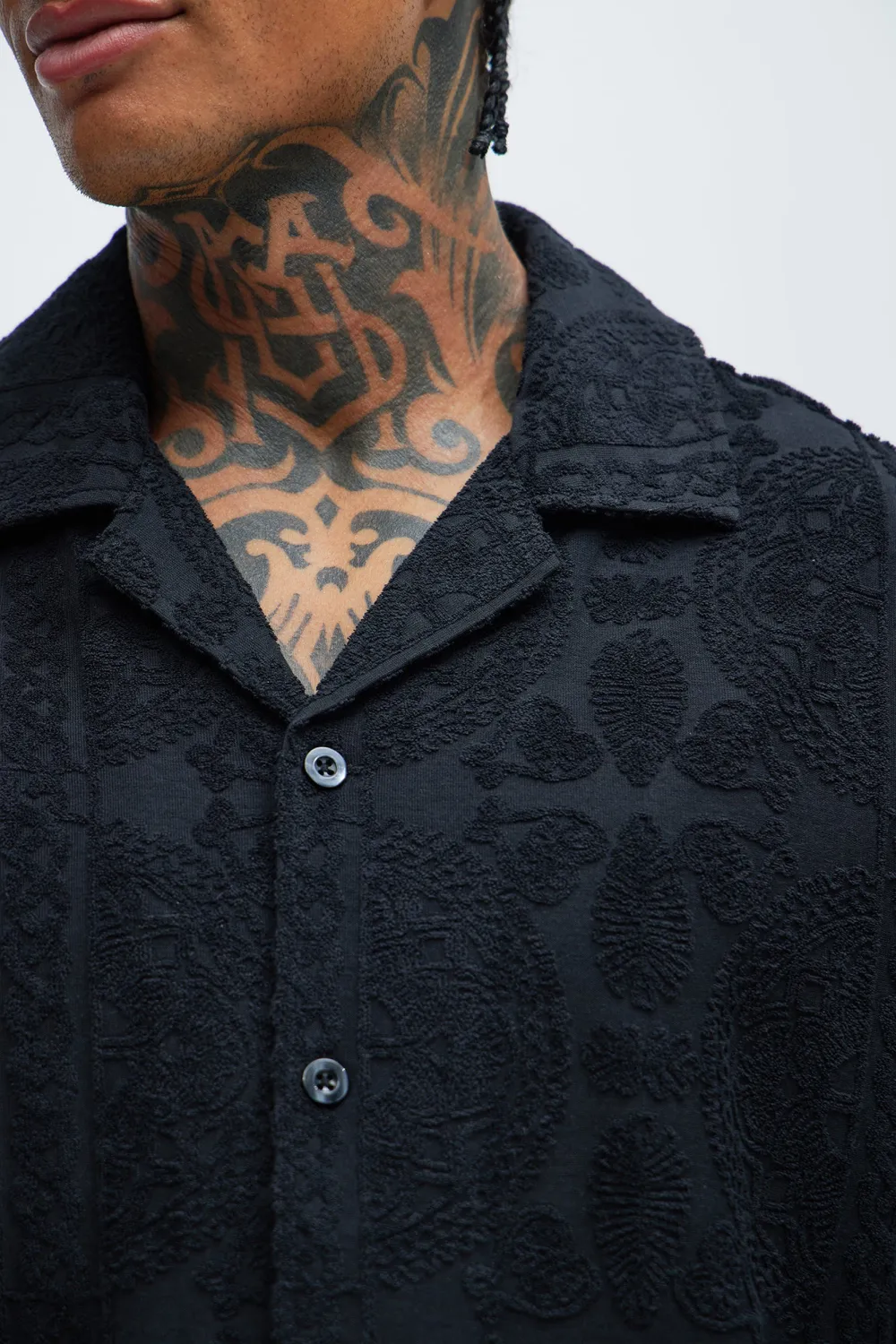 Link Textured Shirt - Black