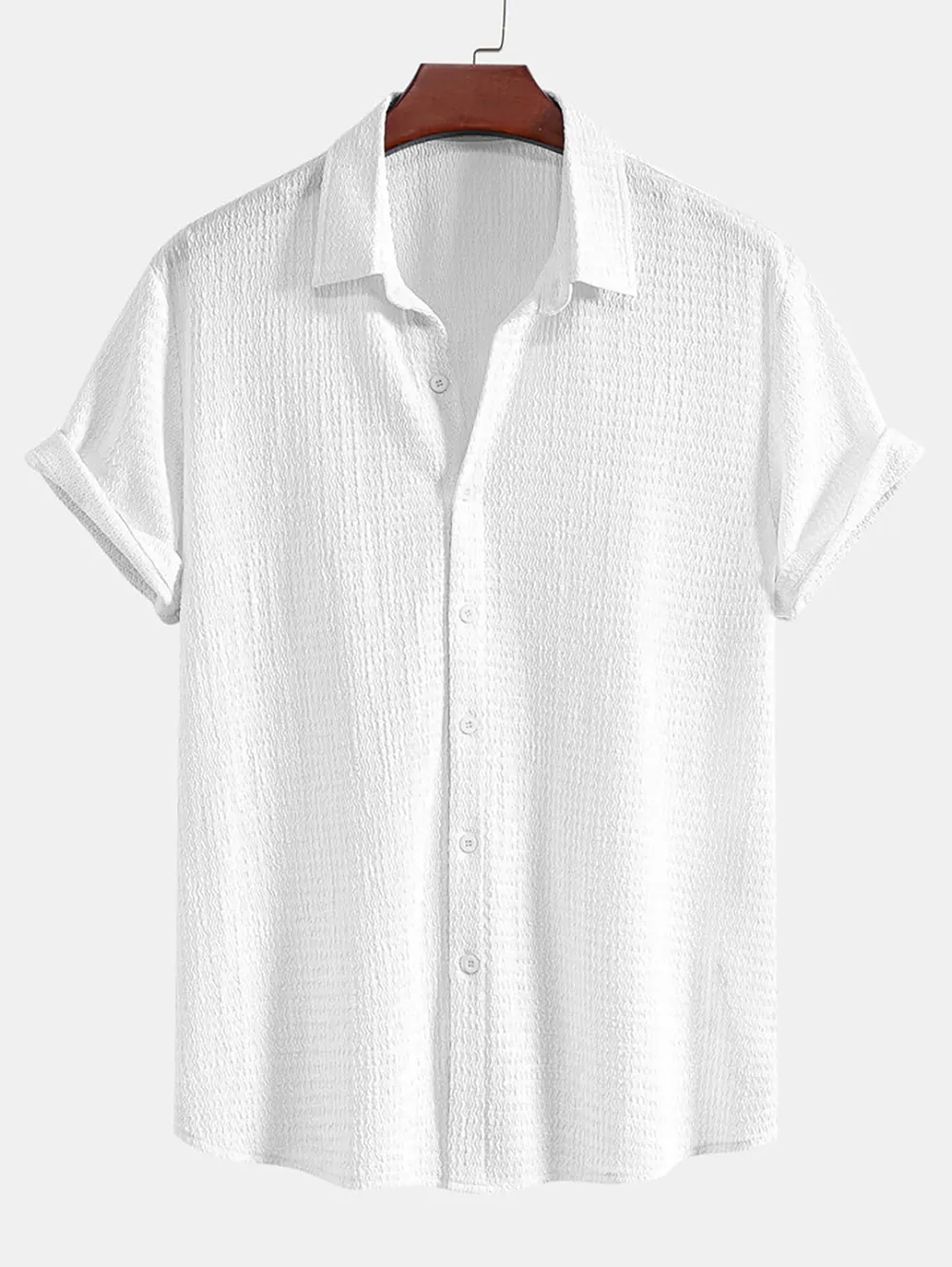 Textured Button Up Shirt