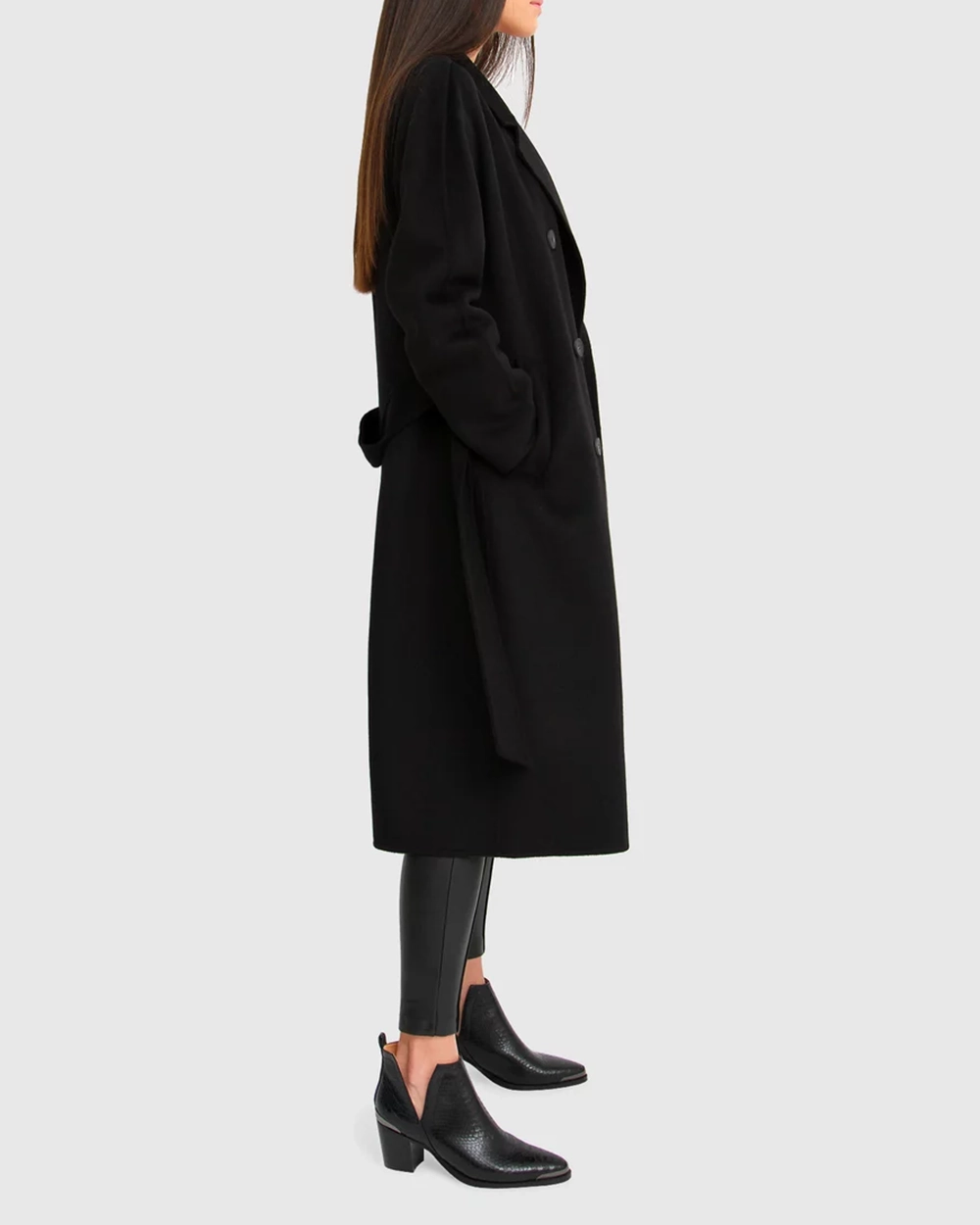 Boss Girl Double-Breasted Lined Wool Coat