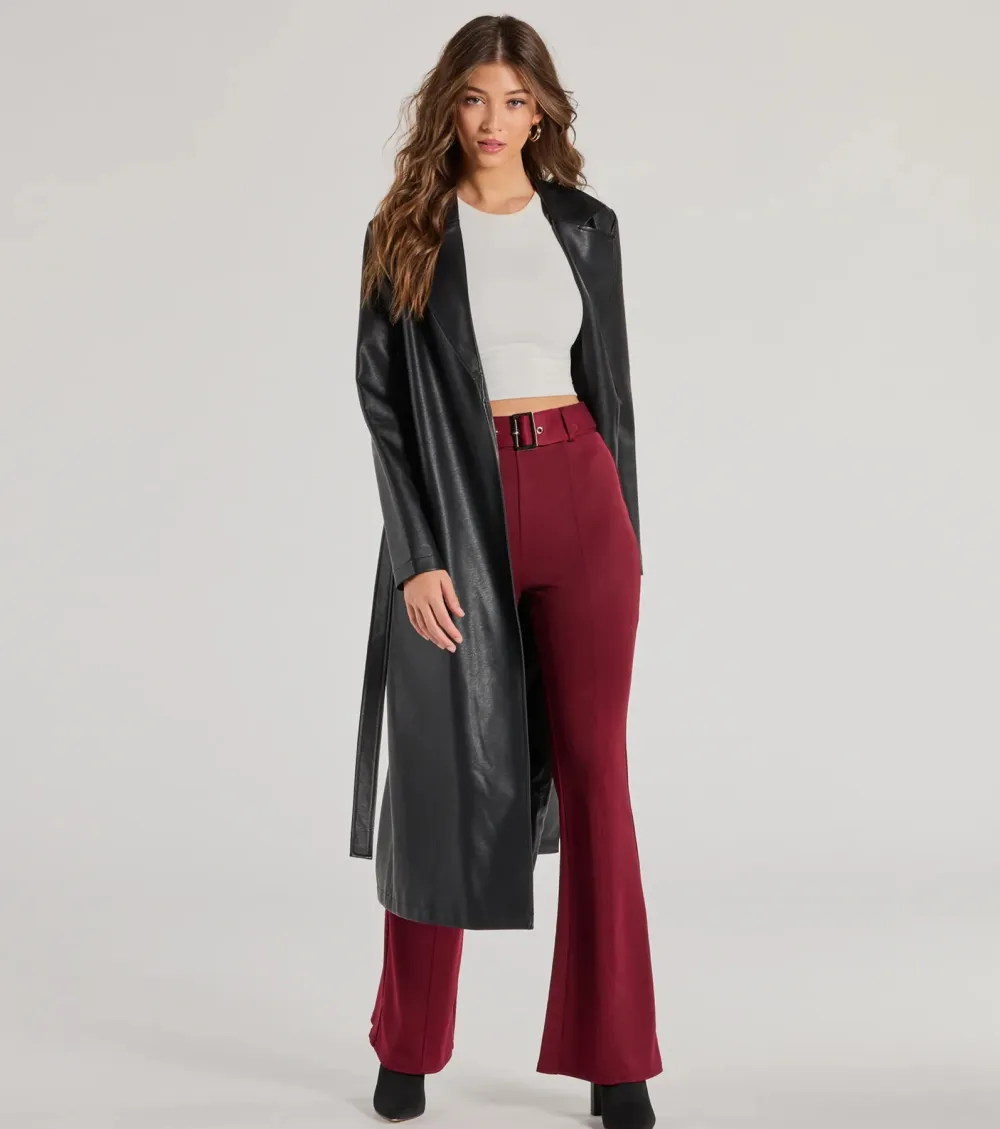 Polished Glam Belted Wide Leg Pants