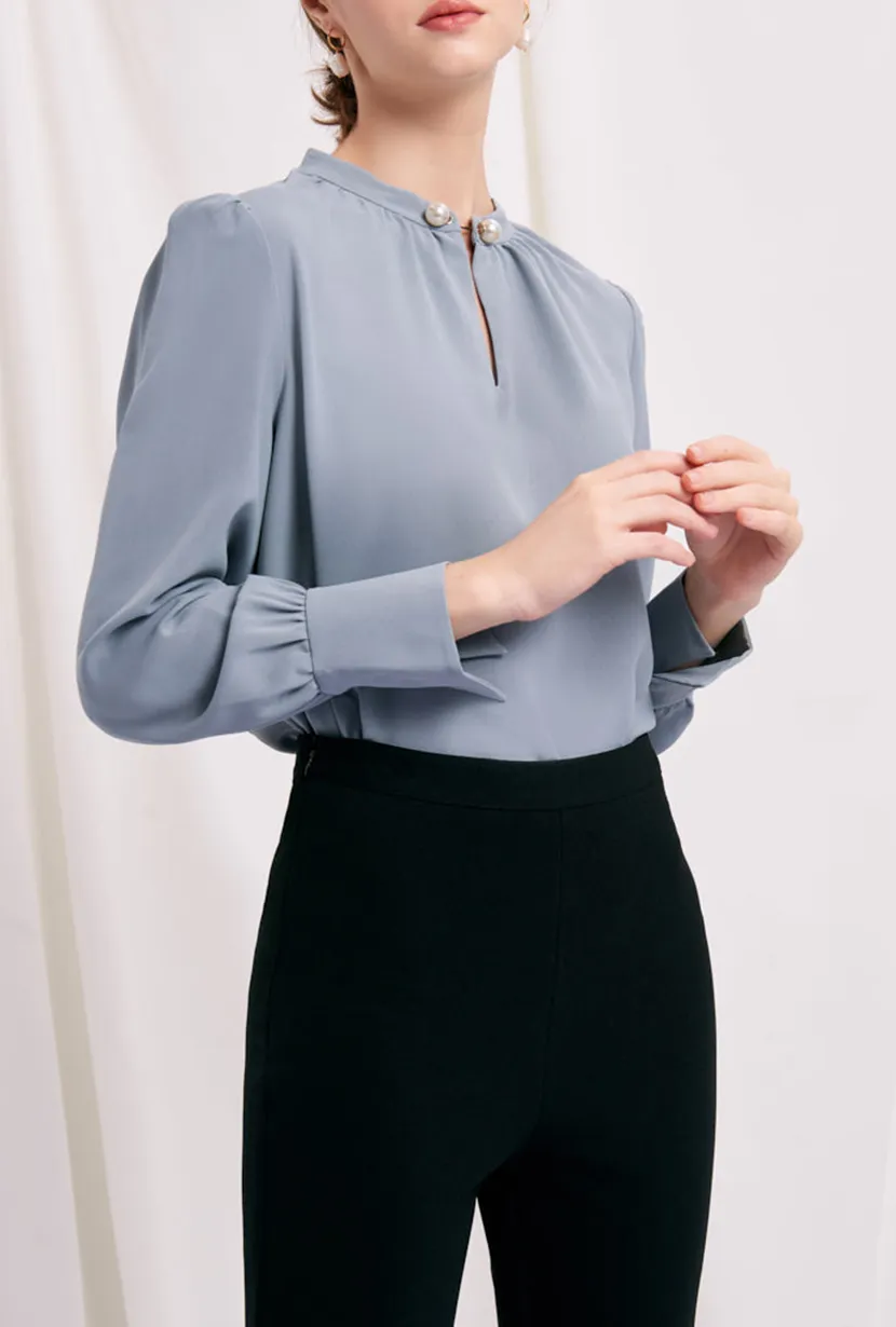 Buvette Pearl Blouse - Dusty Blue