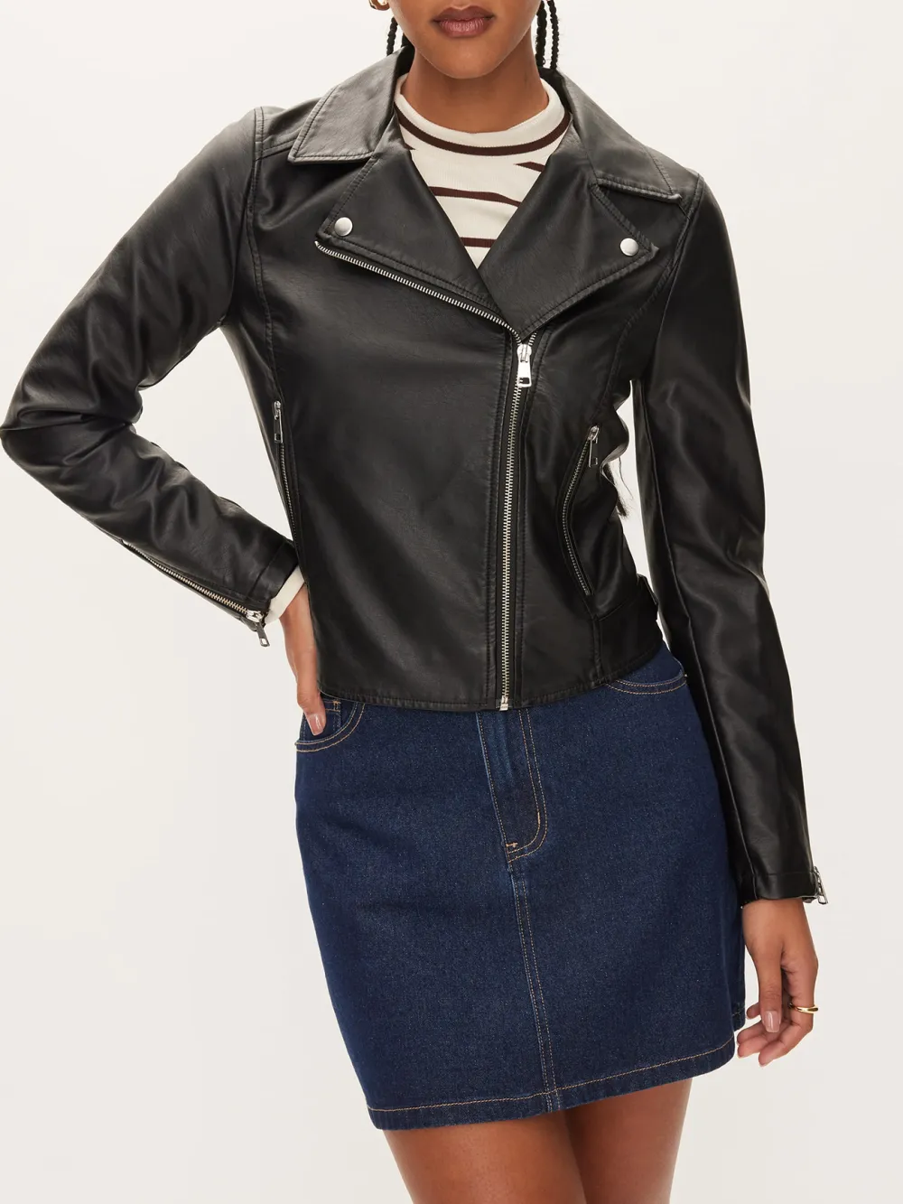 Faux Leather Biker Jacket