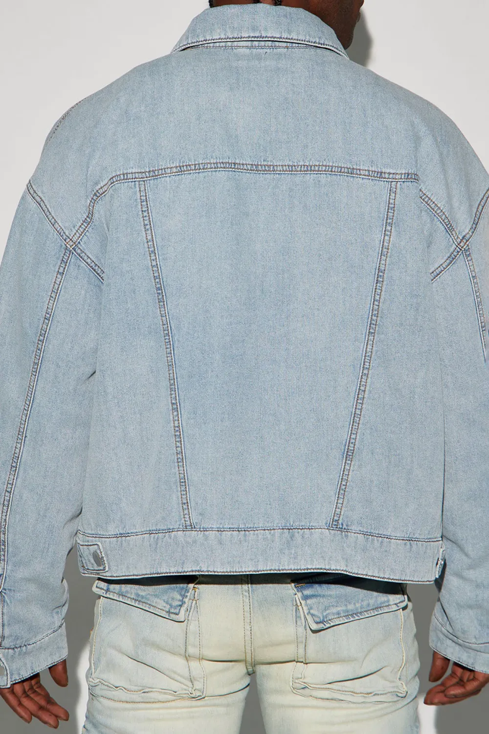 Proud Of Me Padded Denim Jacket - Light Blue