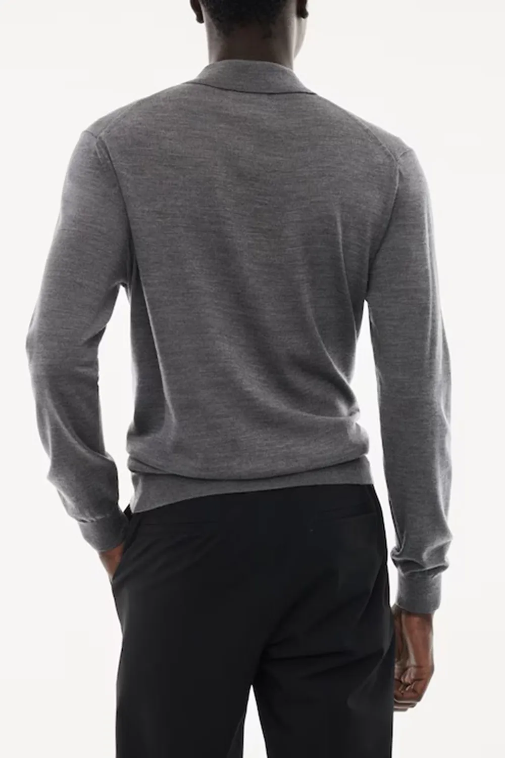 100% merino wool long- sleeved polo shirt