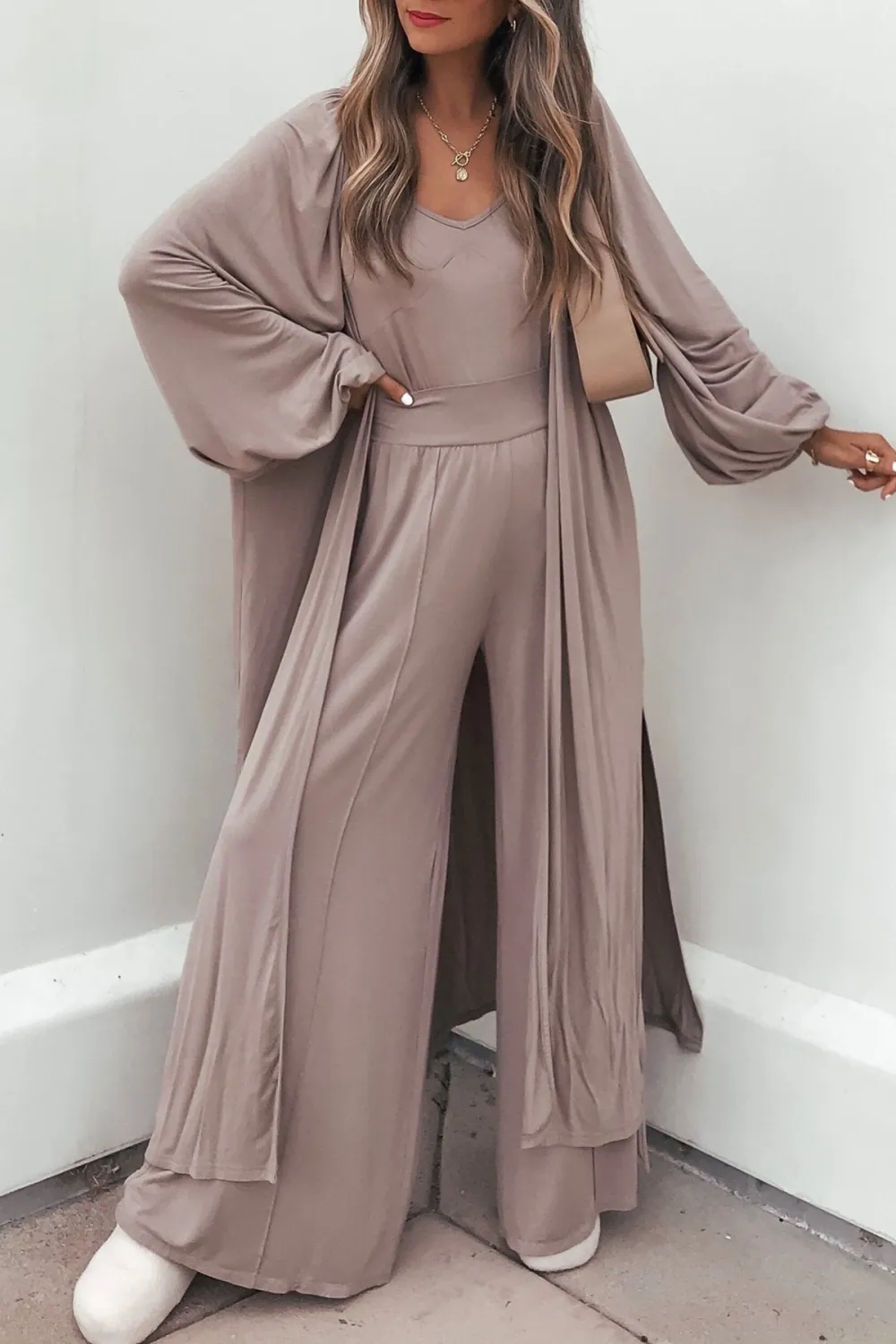 Buttery Soft Taupe Wide Leg Pants