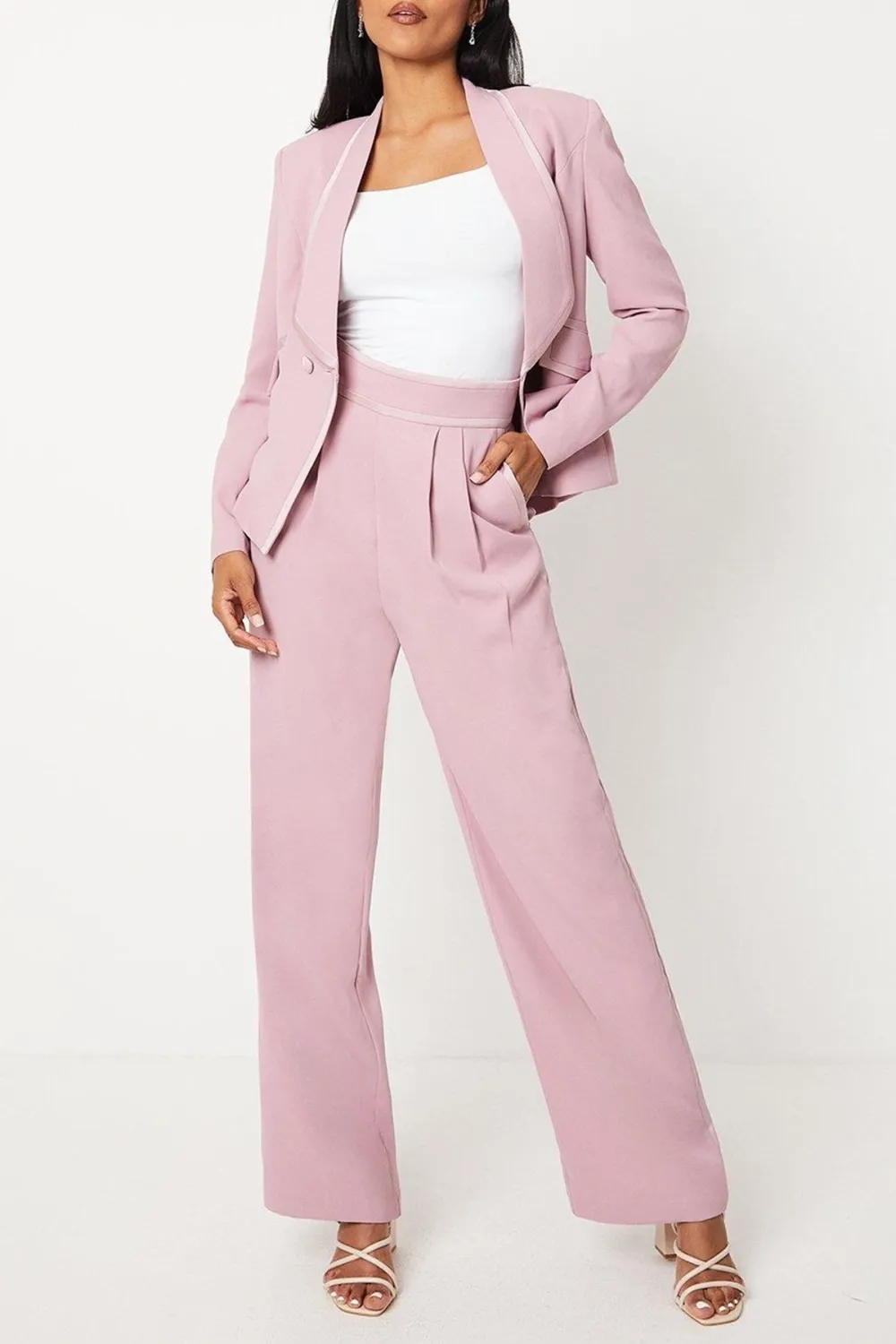 Satin Trim Drape Trousers