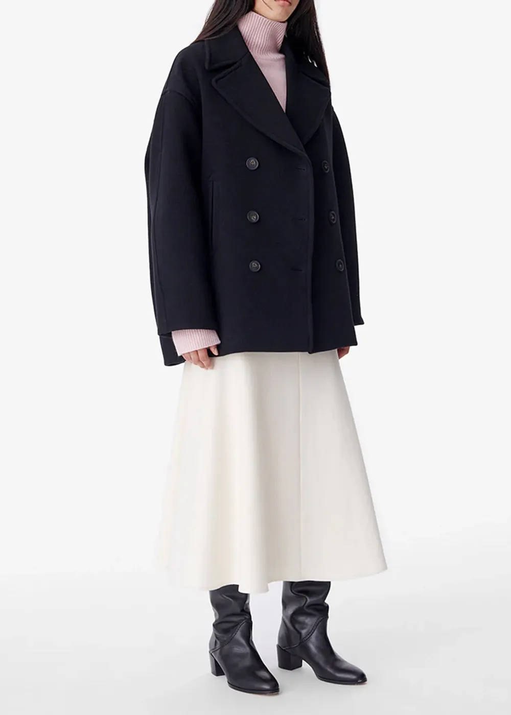 V Neck Buttons Front Berlin Coat