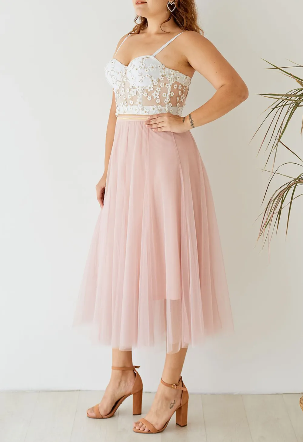 MY SECRET GARDEN TULLE MAXI SKIRT IN PINK