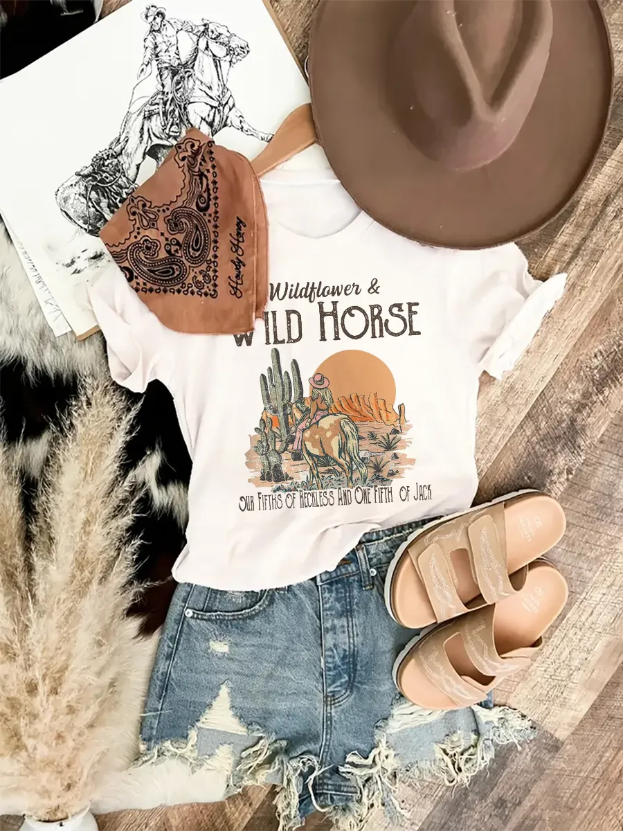 Wild West, Wildflowers and Cowboy T-shirt