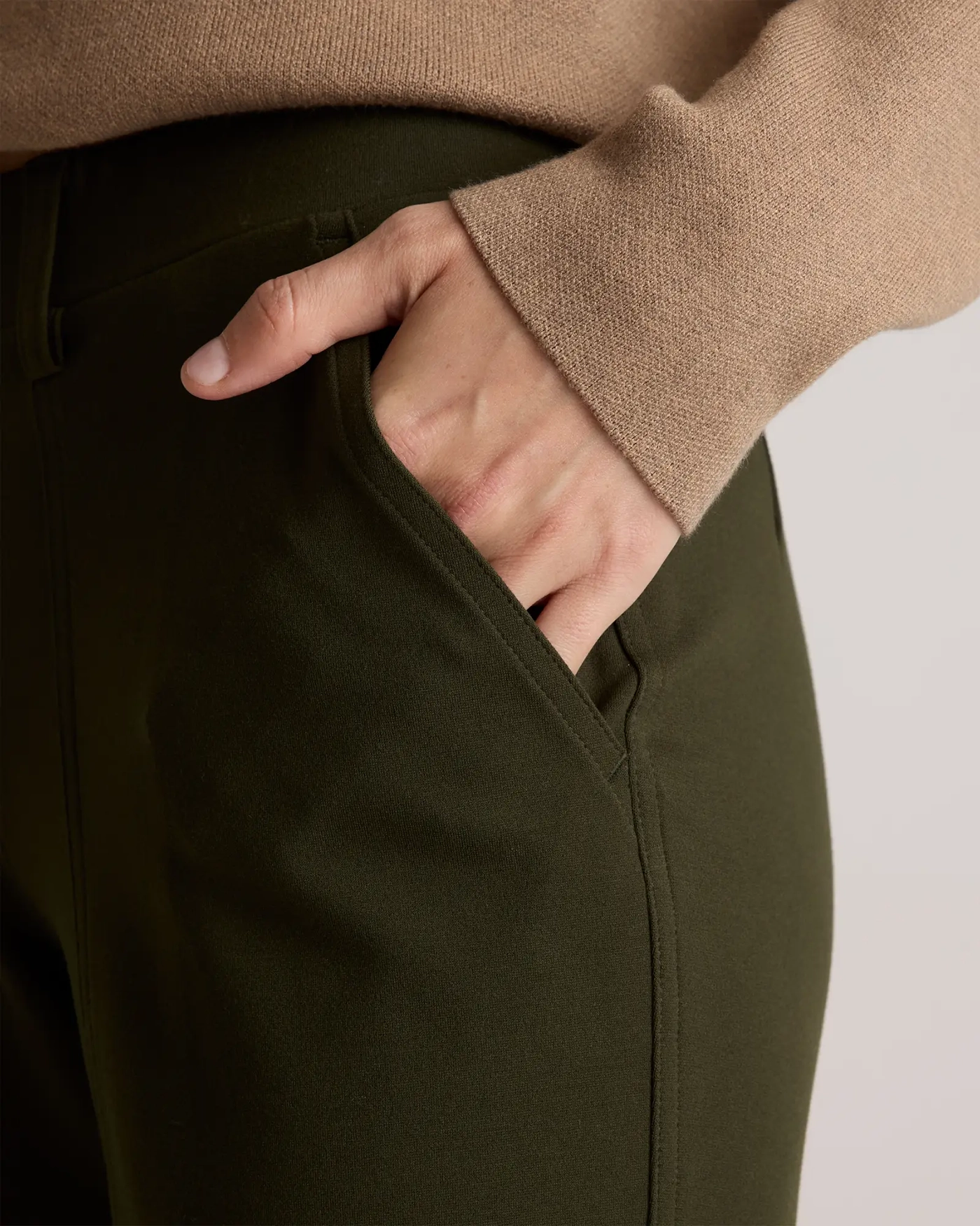 Ultra-Stretch Ponte Tapered Cargo Pants