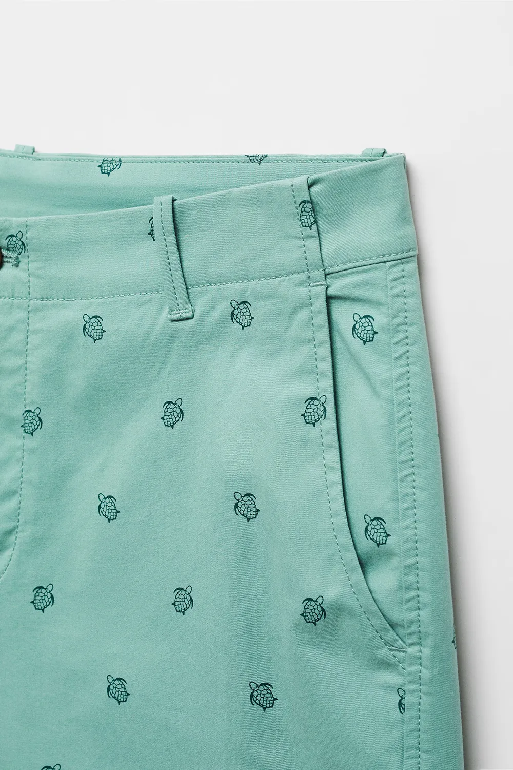 Slim-fit cotton micro-print bermuda shorts