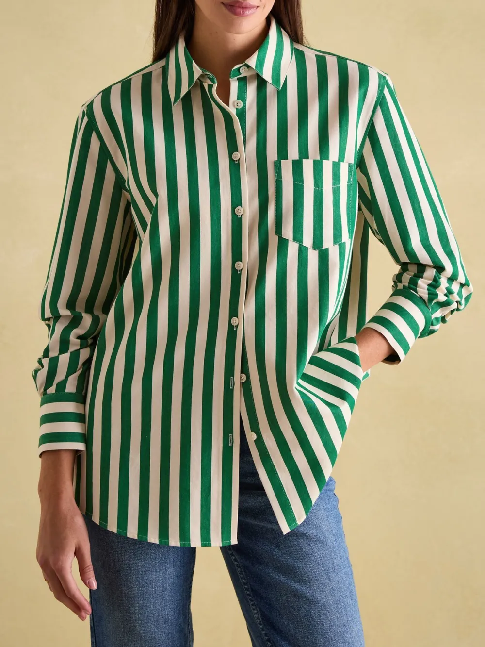 Daily Amilla Red & Cream Stripe Shirt