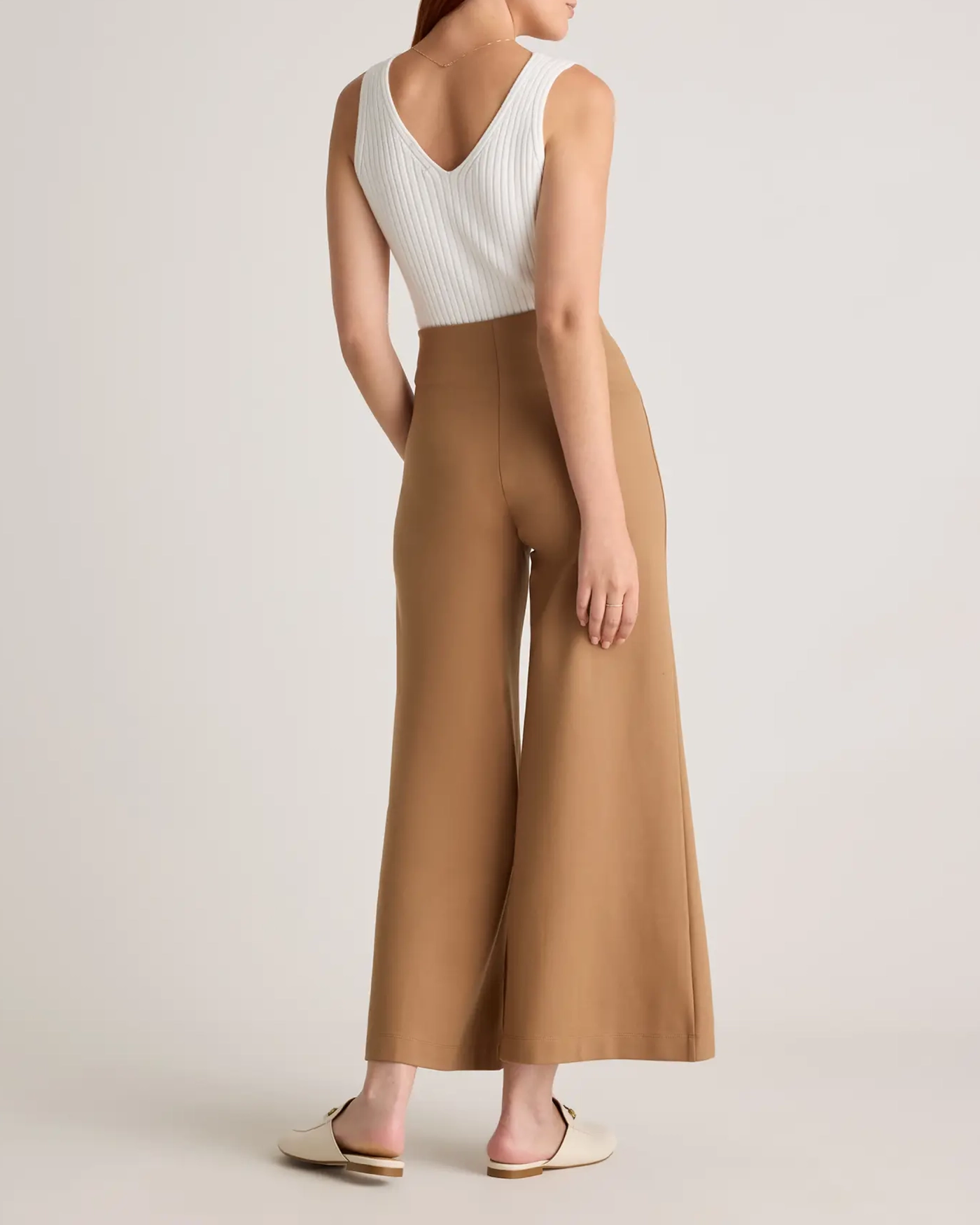 Ultra-Stretch Ponte Super Wide Leg Ankle Pants