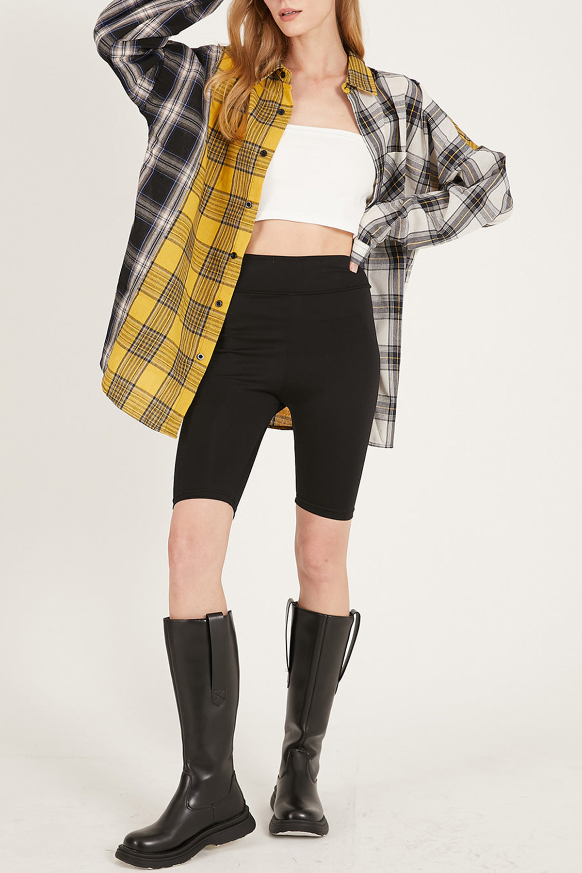 Clara Multi Color Plaid Oversized Shirt