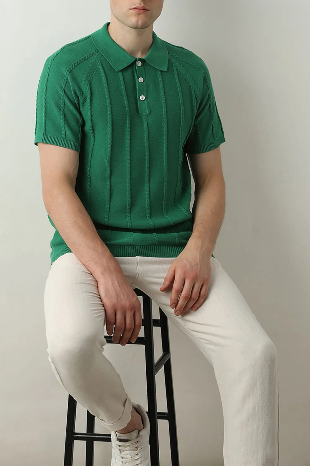 Green Organic Cotton Polo T-shirt