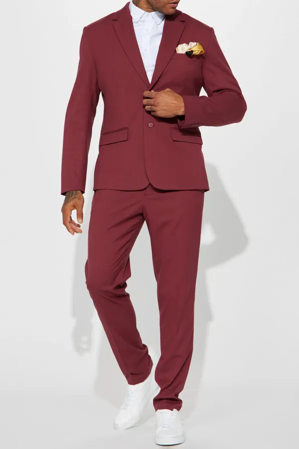 Slim Fit Slim Trouser - Burgundy