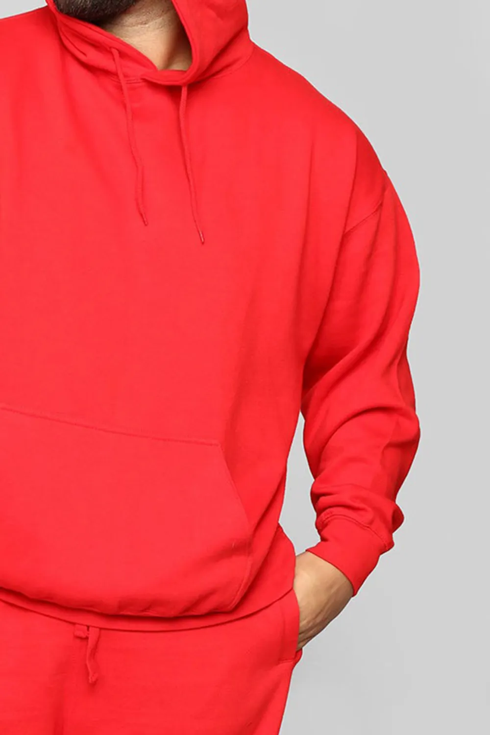 Solid Color Hoodie - Red