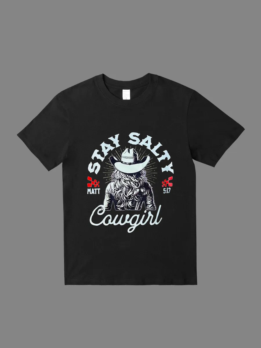 Stay Salty Cowgirl Heathered Tee