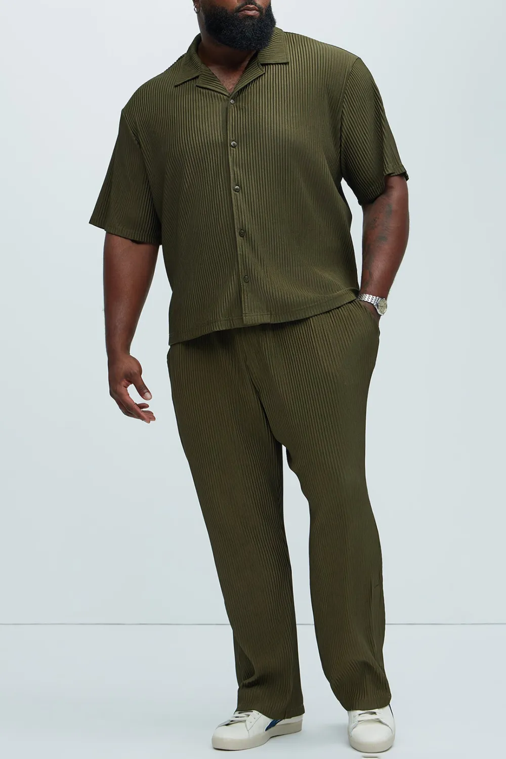 Potential Pleated Shirt - Olive