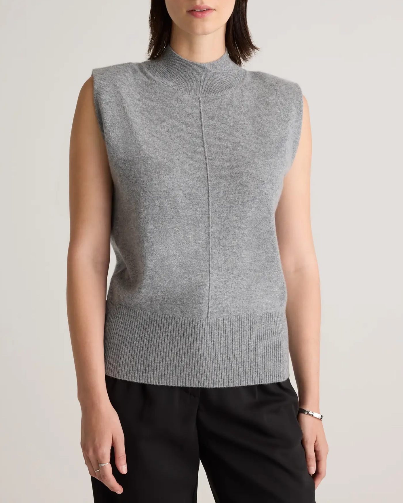 Padded-Shoulder Sweater Tank