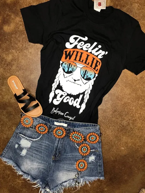 AIMITAG Willie Country Music T-shirt