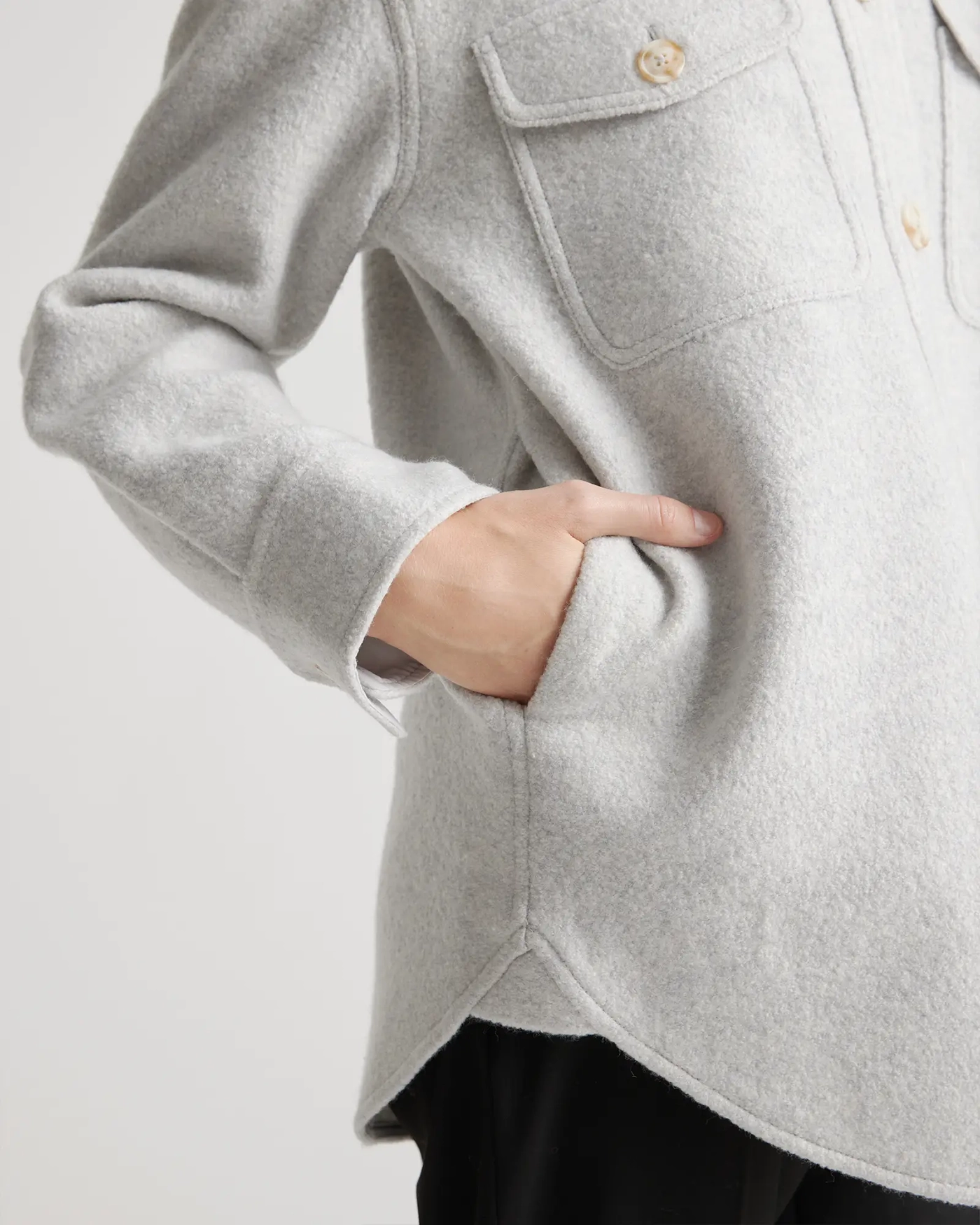 100% Merino Wool Shirt Jacket