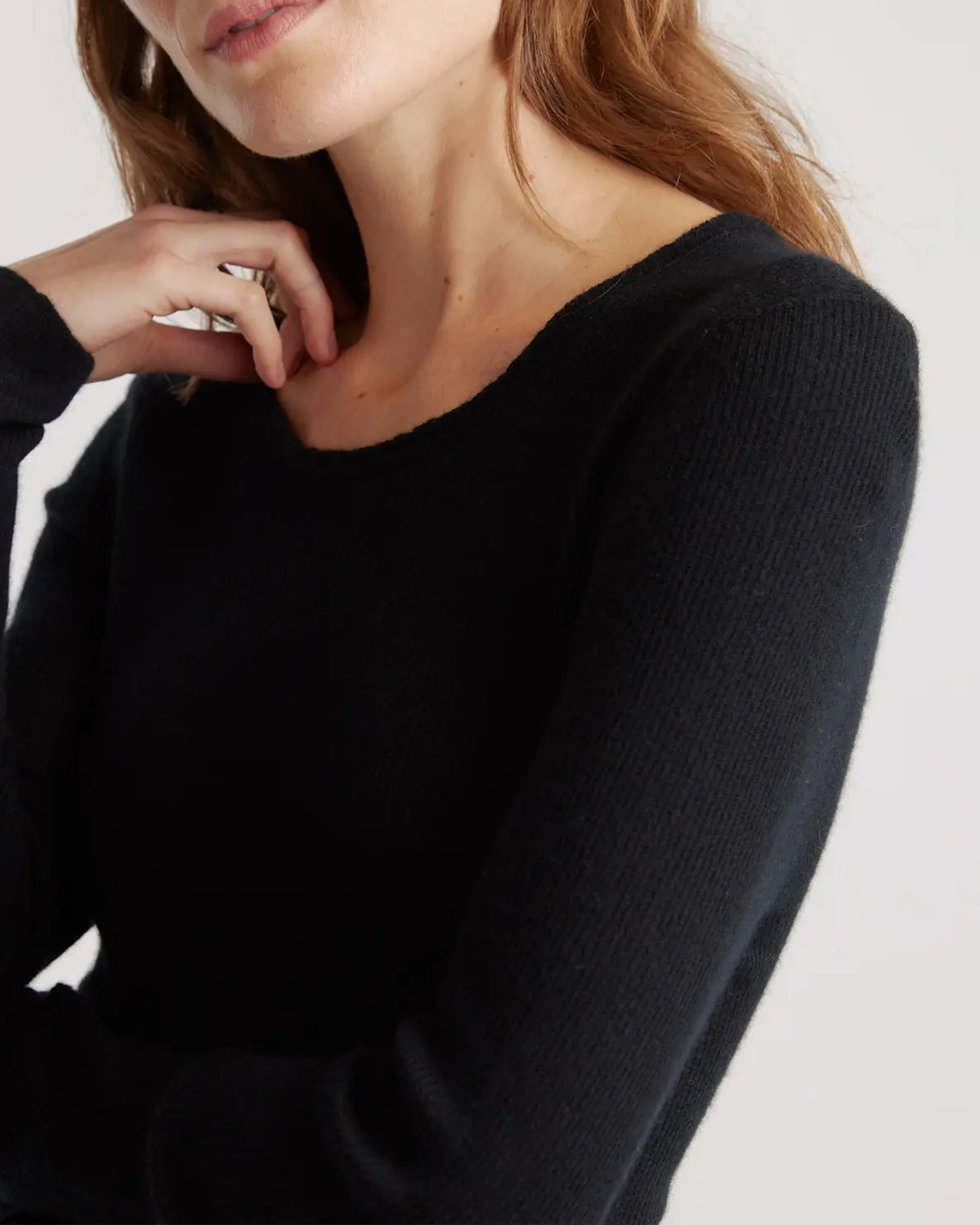 Featherweight Cashmere Ribbed Crewneck Sweater