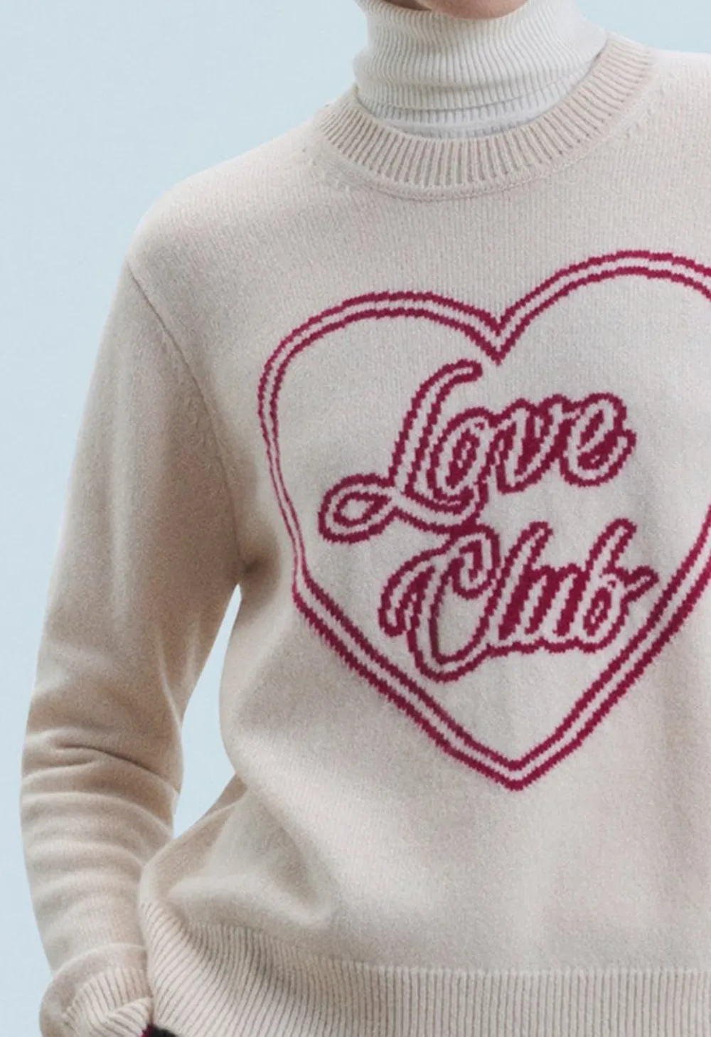 Heart-Print Crewneck Sweater