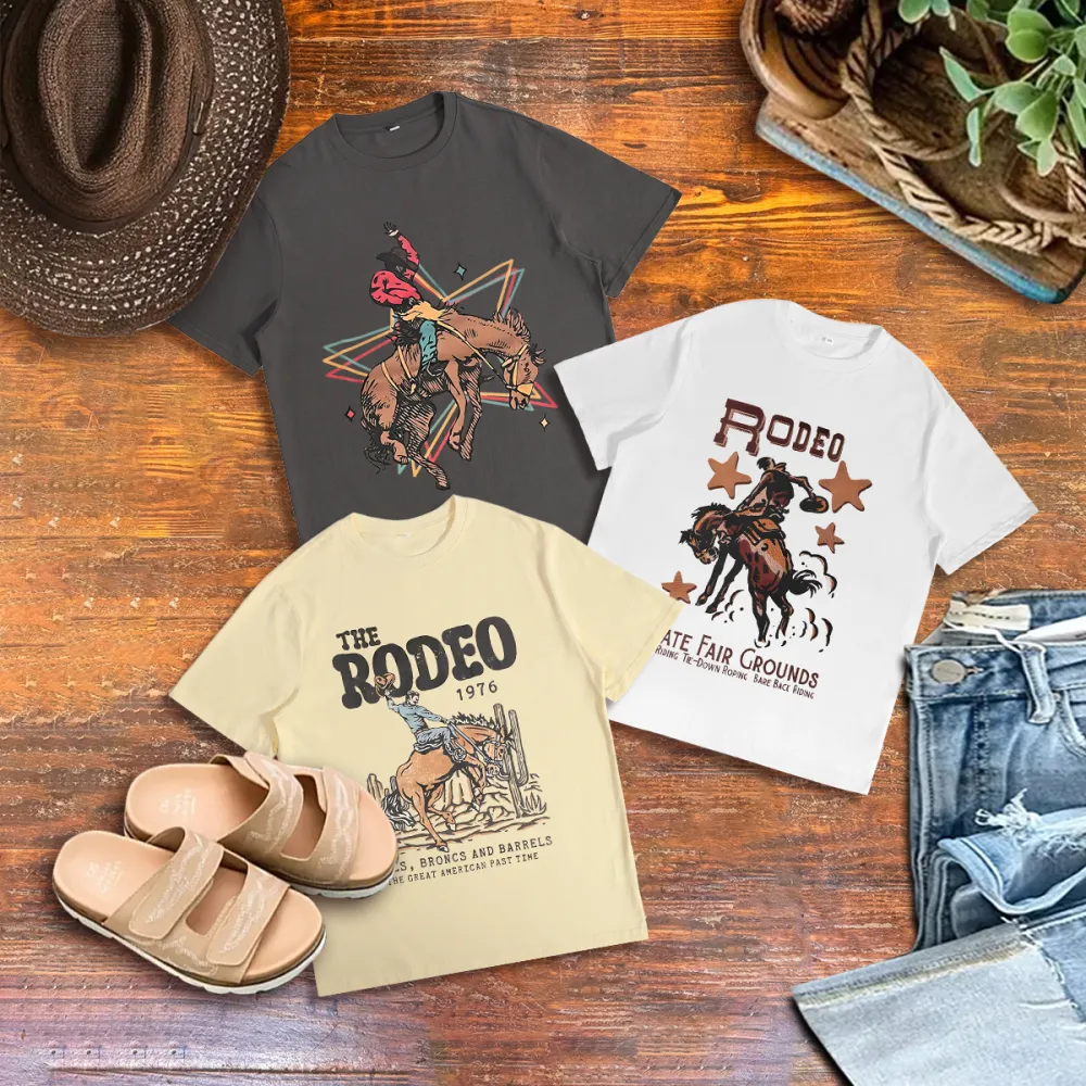 (3-piece set) Wild West Cowboy Knight Fair Match T-shirt